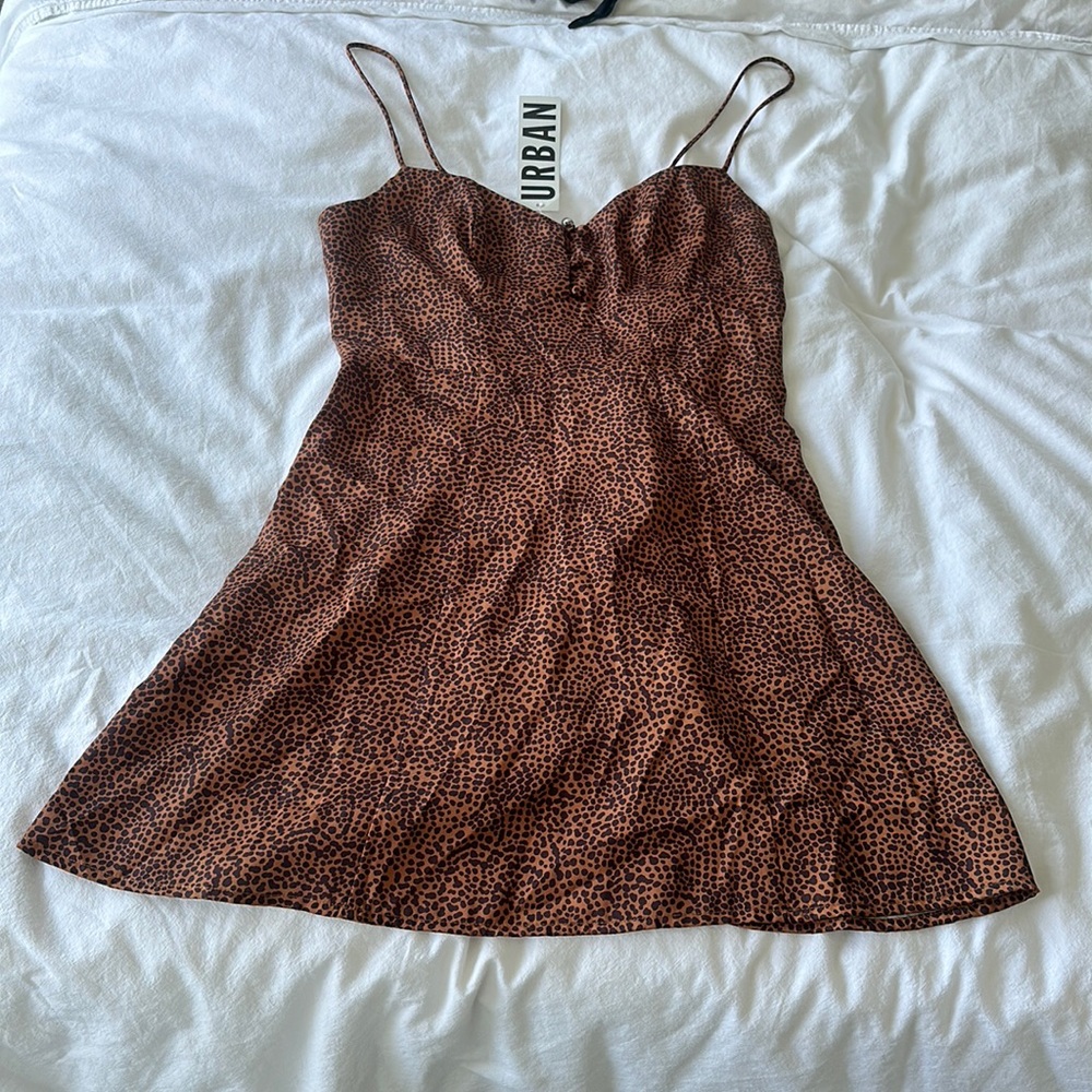 Urban Outfitters Brown Spotted Mini Dress